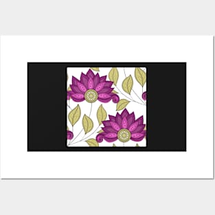 Spring Pattern with Floral Motifs Posters and Art